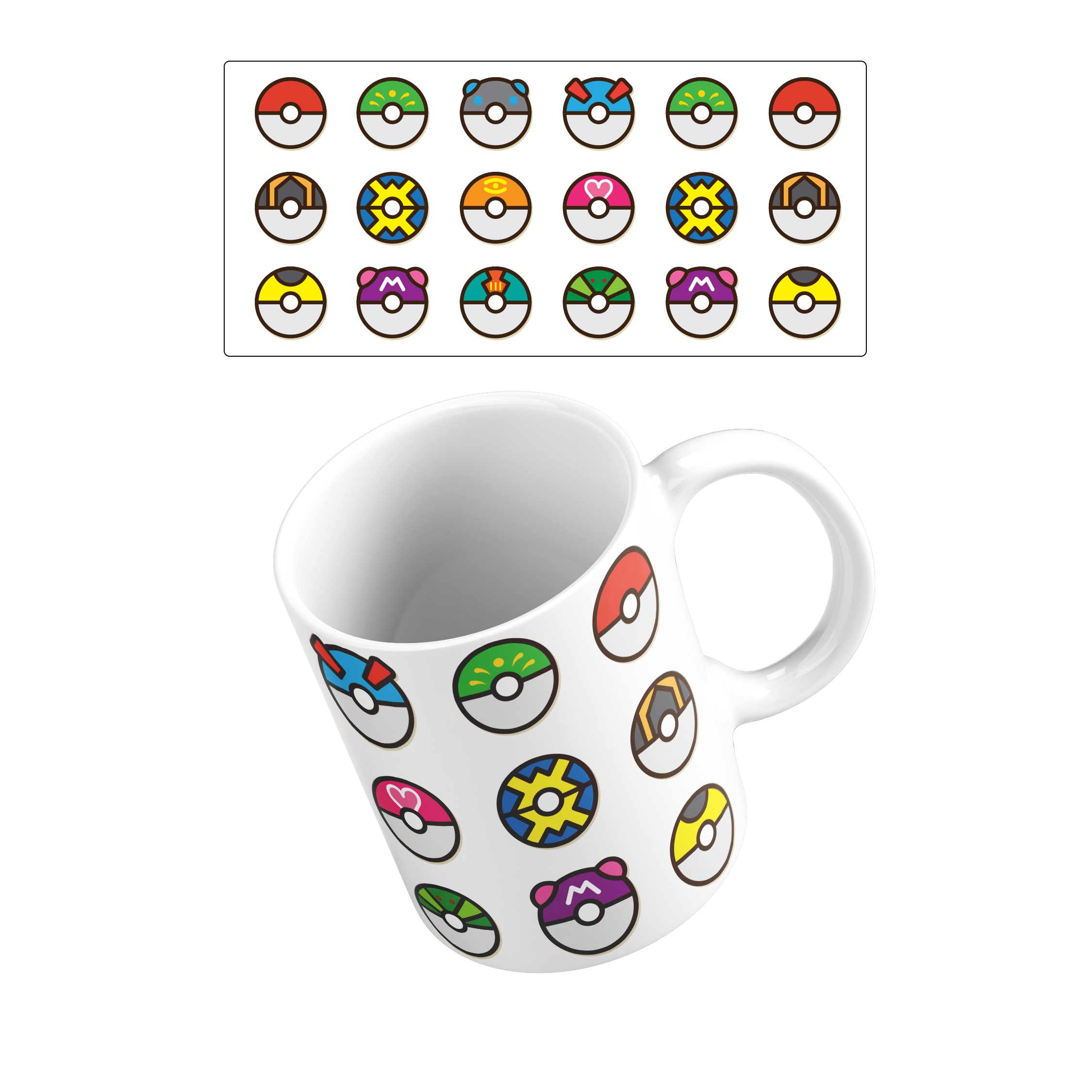 Caneca 325ml - Pokémon - Poké Bolas