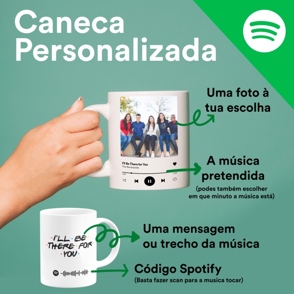 Caneca Spotify Personalizável com música e foto