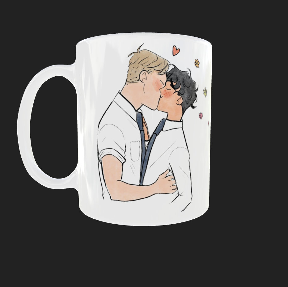 Caneca 330ml - Heartstopper - Charlie and Nick White Kiss
