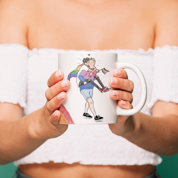 Caneca 330ml - Heartstopper - Charlie and Nick Pride