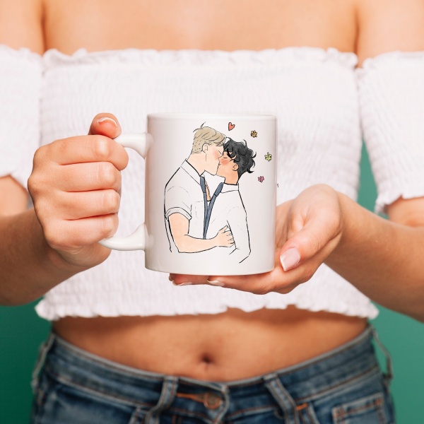 Caneca 330ml - Heartstopper - Charlie and Nick White Kiss
