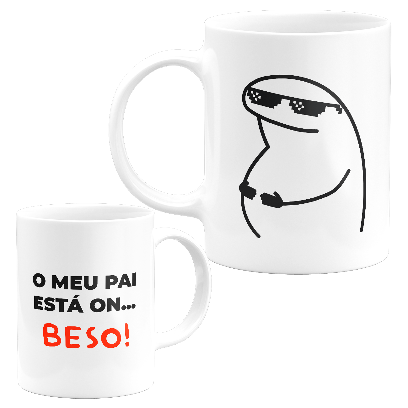 Caneca 325ml - Flork - O meu pai está on... beso!
