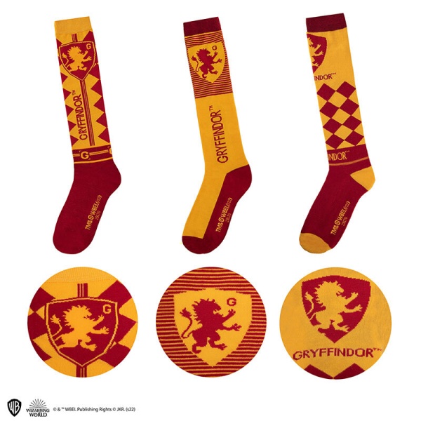 Three pairs high socks Gryffindor size (35-45)