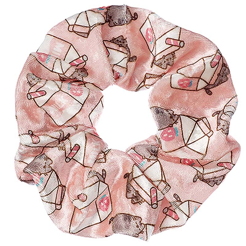 Pusheen the Cat Pink Strawberry Milk Carton Hair Scrunchie